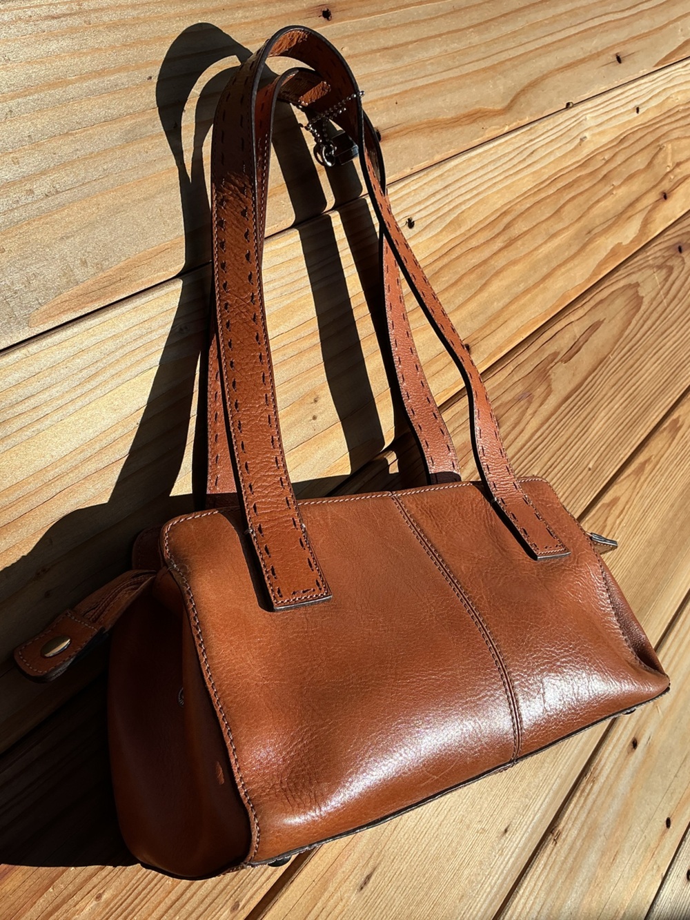Vintage Fossil ZB9015 Cognac Leather Satchel- Like New Condition - Picture 12 of 16